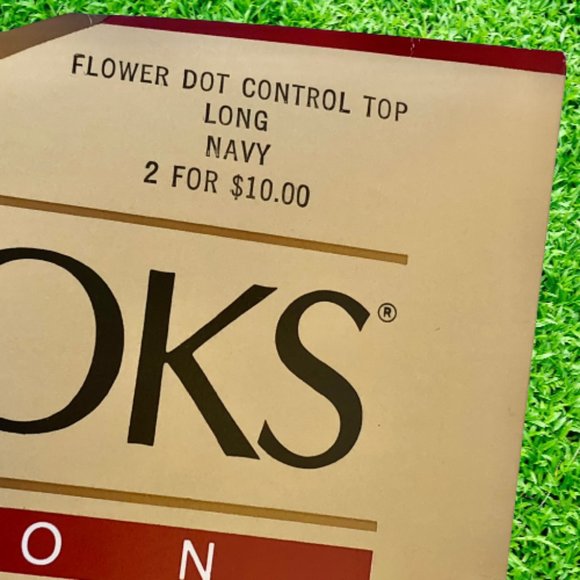 Leg Looks Fashion Vintage Control Top Pantyhose NAVY FLOWER DOT  2 PAIR - Picture 5 of 11